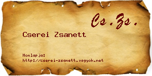 Cserei Zsanett névjegykártya