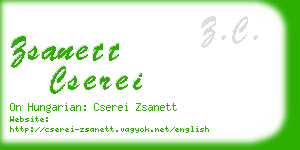 zsanett cserei business card